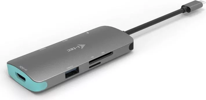 Dok stacion I-Tec Metal USB-C Nano Dock 4K HDMI, 100W, Silver/Turquoise