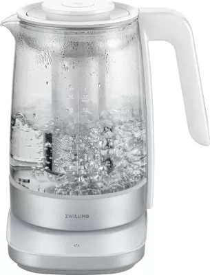 Ibrik elektrik Zwilling 53102-500-0, 1.7L, 1850W, xham, i bardhë, termostat i rregullueshëm