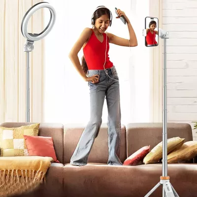 Selfie stick me tripod Tech-Protect L03S, me telekomandë Bluetooth, 148cm, Bardhë