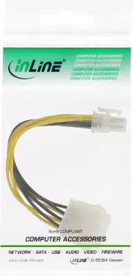 Adapter energjie Intos Inline, 8-pin në 4-pin, kabllo verdhë/zezë