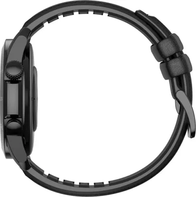 Smartwatch Havit M9030 Pro, 1.43", AMOLED, rrumbullakët, rrip lëkure, e zezë