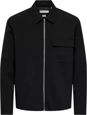 Jakne overshirt për meshkuj Only & Sons Onswill Reg 0292 Zip 22038673, e zezë [Madhësia: L]