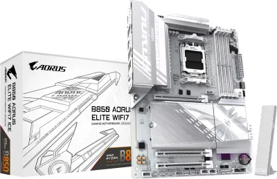 Pllakë amë Gigabyte B850 A ELITE WF7 ICE, Socket AM5, ATX, PCIe 5.0, WiFi, e bardhë