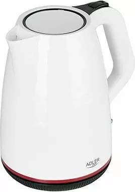 Çajnik elektrik Adler AD1277, 1.7L, 2200W, plastik, i bardhë