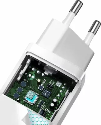 Karikues muri Baseus GaN2 Lite CCGAN2L-B02 65W 1x USB-C + 1x USB-A i bardhë