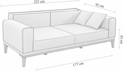 Divan-krevat 3 vende, Atelier del Sofa, Liones 33, antracit