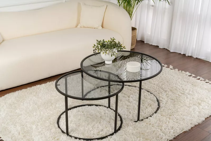 Set tavolinash kafeje Nordure, Aurum - 80, 60 - e zezë, gri