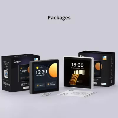 Panel kontrolli smart SONOFF NSPanel86 Pro (NSPanel86PW), ekran 3.95\" me prekje, Zigbee 3.0, Wi‑Fi 2.4GHz, e bardhë