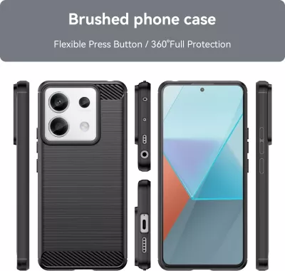 Mbështjellës Hurtel Carbon Case për Xiaomi Redmi Note 13 Pro+, i zi
