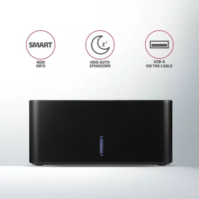 Docking station AXAGON ADSA-SN për HDD/SSD 2.5"/3.5", USB 3.2 Gen 1, e zezë