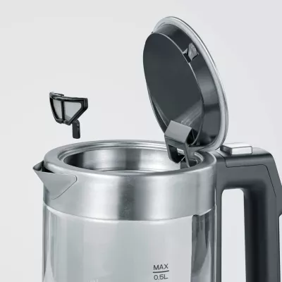 Ibrik elektrik Severin WK 3458, 0.5L, 1100W, i zi/transparente