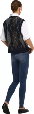 Jelek i thurur për femra Only Onlrhombus Argyle 15364799, i kaltër [Madhësia: M]