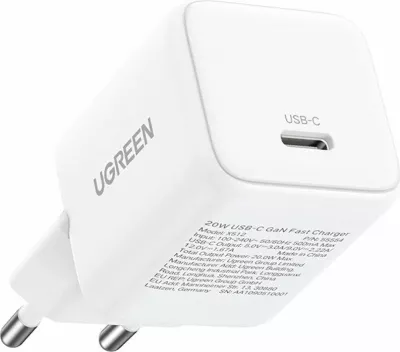 Karikues rrjeti Ugreen X513 30W GaN USB-C 3A me kabllo USB-C 1m, i bardhë (set)