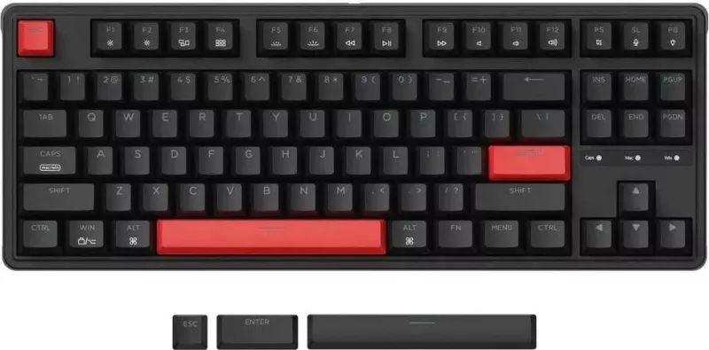 Tastierë Keychron C3 Pro 80% TKL Red Switch, e zezë