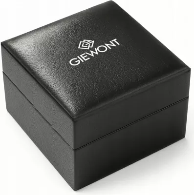 Orë dore Giewont GW8810-A3 Chronograph kuarc qelq safiri 45 mm rrip lëkure, kafe/zezë