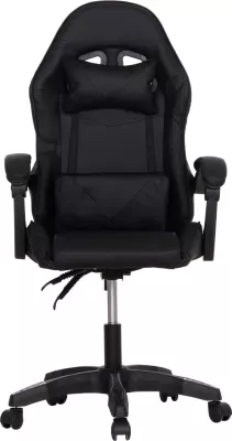 Karrige gaming STRATUS FH1231.01, e zezë, me jastëkë për mes dhe qafë, 62x62x119cm
