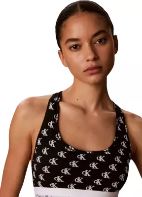 Sutjenë bralette pa mbushje për femra Calvin Klein Underwear LV00QF8493, e zezë-bardhë [Madhësia: L]