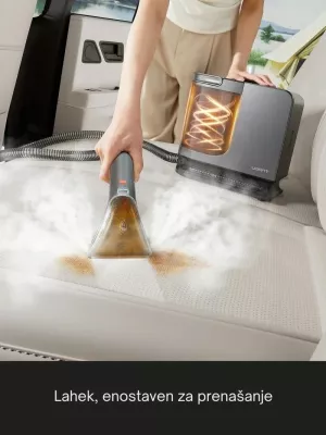 Pastrues me avull dhe nxjerrës njollash Uwant B400 2-në-1, 100°C avull, 65°C ujë i nxehtë, 18000 Pa, 1.2L/1.4L, gri, me aksesorë