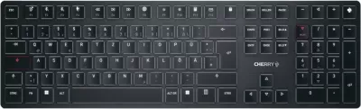 Tastierë mekanike Cherry KW X ULP, LED, QWERTZ, me kabllo & wireless, e zezë