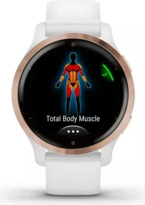 Smartwatch Garmin Venu 2S, AMOLED, GPS, Wi-Fi, e bardhë