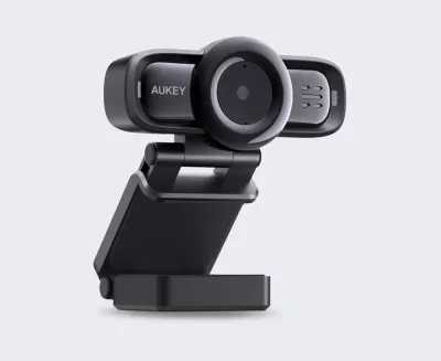 Webcam AUKEY PC-LM3 1080p Full HD me 2 mikrofona, e zezë