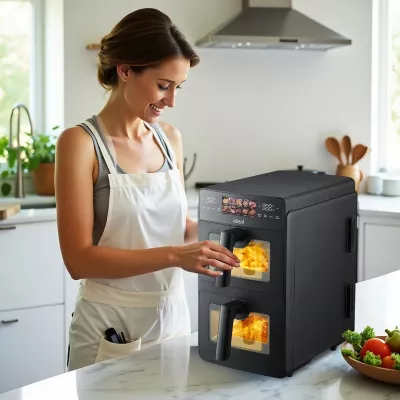 Fritezë ajri ELDOM IK1560, 10 programe, 1.5 kg, e zezë, dyfishe