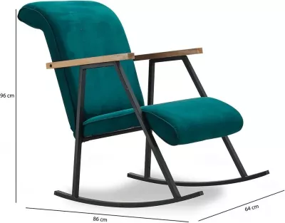 Karrige lëkundëse Atelier del Sofa, Yoka, ngjyrë blu petrol