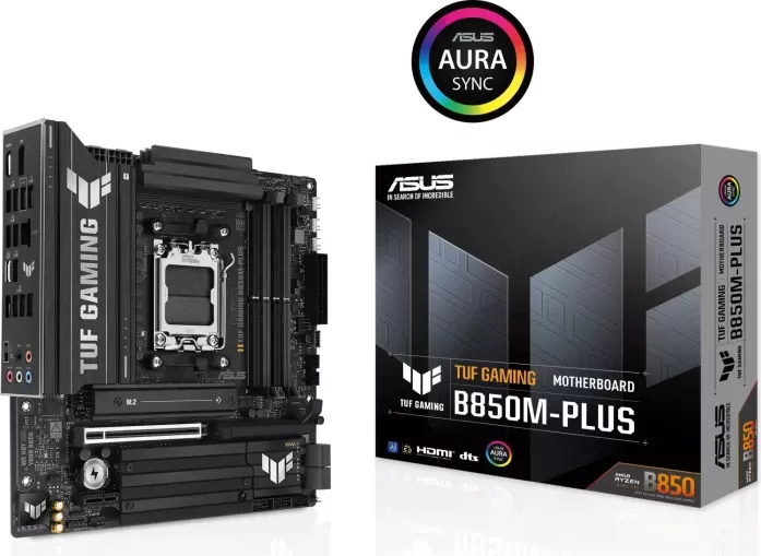 Pllakë amë ASUS TUF GAMING B850M-PLUS, AM5, B850, mATX, DDR5, 2.5GbE, USB-C 20Gbps, e zezë