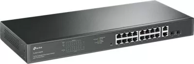 Switch TP-Link TL-SG1218MPE 16 porte Gigabit 1Gbps me 2 porta SFP, e zezë