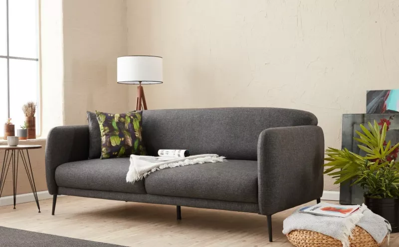 Krevat-sofa treshe Venus, ngjyrë antracit