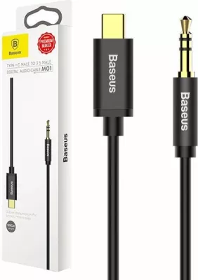 Kabllo audio USB-C në Jack 3.5mm Baseus M01 (CAM01-01) 1.2 m, e zezë