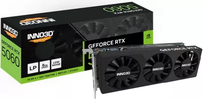 Kartelë grafike Inno3D GeForce RTX 5060 X3 LP, 8GB GDDR7, 3 fan, e zezë
