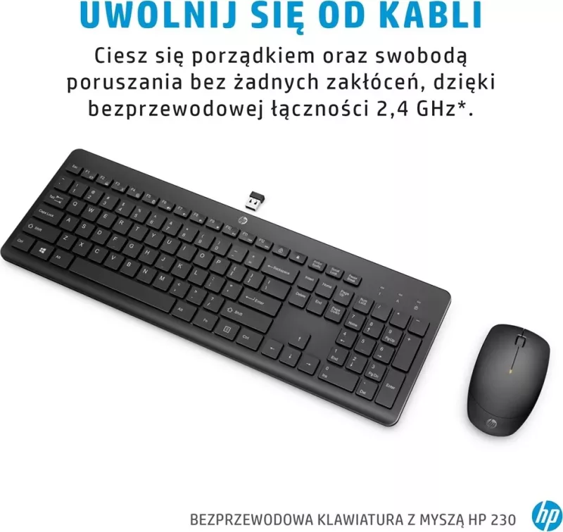 Maus dhe Tastaturë Wireless HP 230, e Zezë