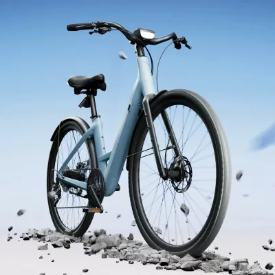 Bicikletë elektrike Urtopia Carbon 1 ST Step-Thru, M (155–185 cm), 250W, autonomi deri 130 km, Blu