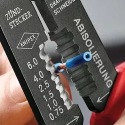 Darë diagonale Knipex 97 21 215 C, metal, dorezë plastike, 230mm, kuqe/kaltër