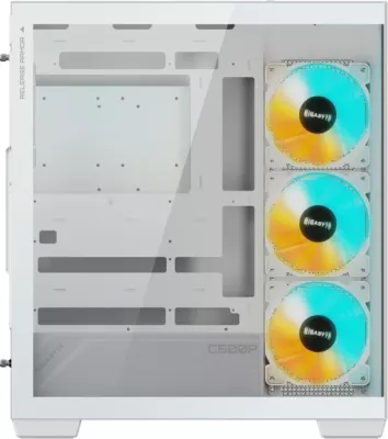 Kasë GIGABYTE C500 PANORAMIC STEALTH ICE ATX, USB-C USB 3.2 Gen2, x4 ventilatorë ARGB, e bardhë