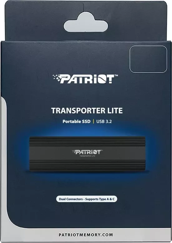 Disk i jashtëm SSD Patriot Memory Transporter Lite 1 TB, USB Type-C, i zi
