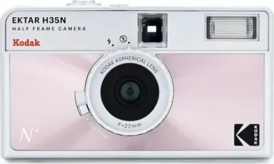 Aparat fotografik filmik Kodak EKTAR H35N half-frame 35mm, me flash, pink