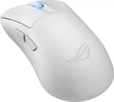 Maus gaming Asus ROG Keris II Ace 90MP03N0-BMUA10, 54 g ultra i lehtë, sensor 42.000 dpi, tri-mode wireless USB 2.4 GHz Bluetooth, polling deri 4K/8K, i bardhë