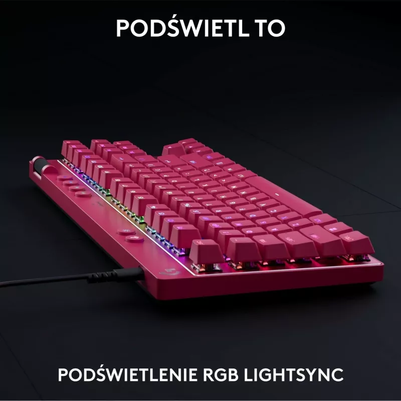 Tastierë Logitech G Pro X TKL Rapid, RGB, magenta