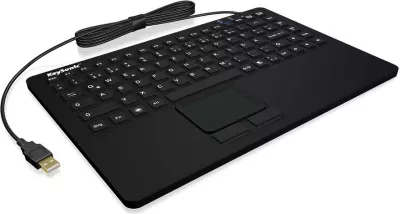 Tastierë industriale KeySonic KSK-5230IN, mini, USB, me touchpad, IP68, e zezë