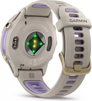 Smartwatch Garmin Forerunner® 970 Soft Gold Titanium (French Gray Case, French Gray/Translucent Indigo Strap)
