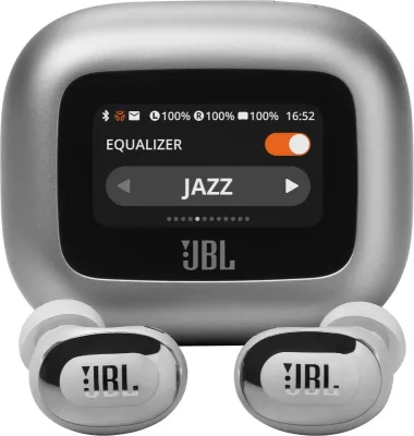 Kufje JBL Live Buds 3, wireless, Bluetooth, argjend