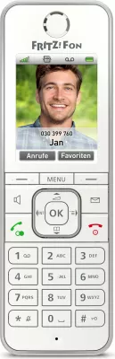 Telefon DECT AVM FRITZ!Fon C6, Wireless, Speakerphone, 300 kontakte, Bardhë
