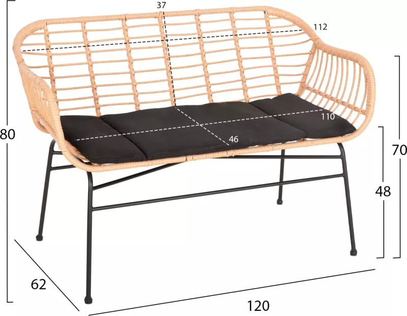 Ulëse për kopsht ALLEGRA FH6077, ratan/e zezë