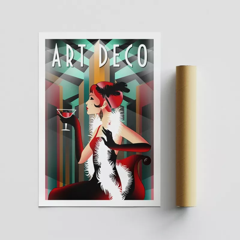 Poster A3 Art Deco, shumëngjyrësh, 29,7x42cm