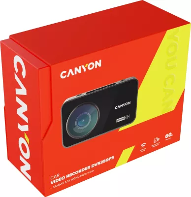 Kamerë aksioni Canyon DVR25GPS, ekran 3.0'' IPS, WQHD 2.5K, Wi-Fi, GPS, e zezë