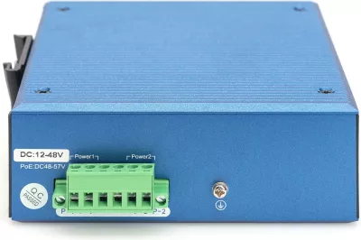 Switch industrial Digitus DN-651152, 8 porte Gigabit, 4 porte SFP, kasë metalike, IP40, blu