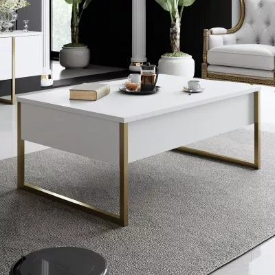 Set mobiljesh për dhomë dite, Luxe, e bardhë dhe ari