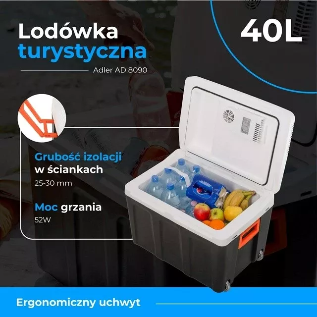 Ftohës portativ Adler AD 8090, 40 L, zi/bardhë